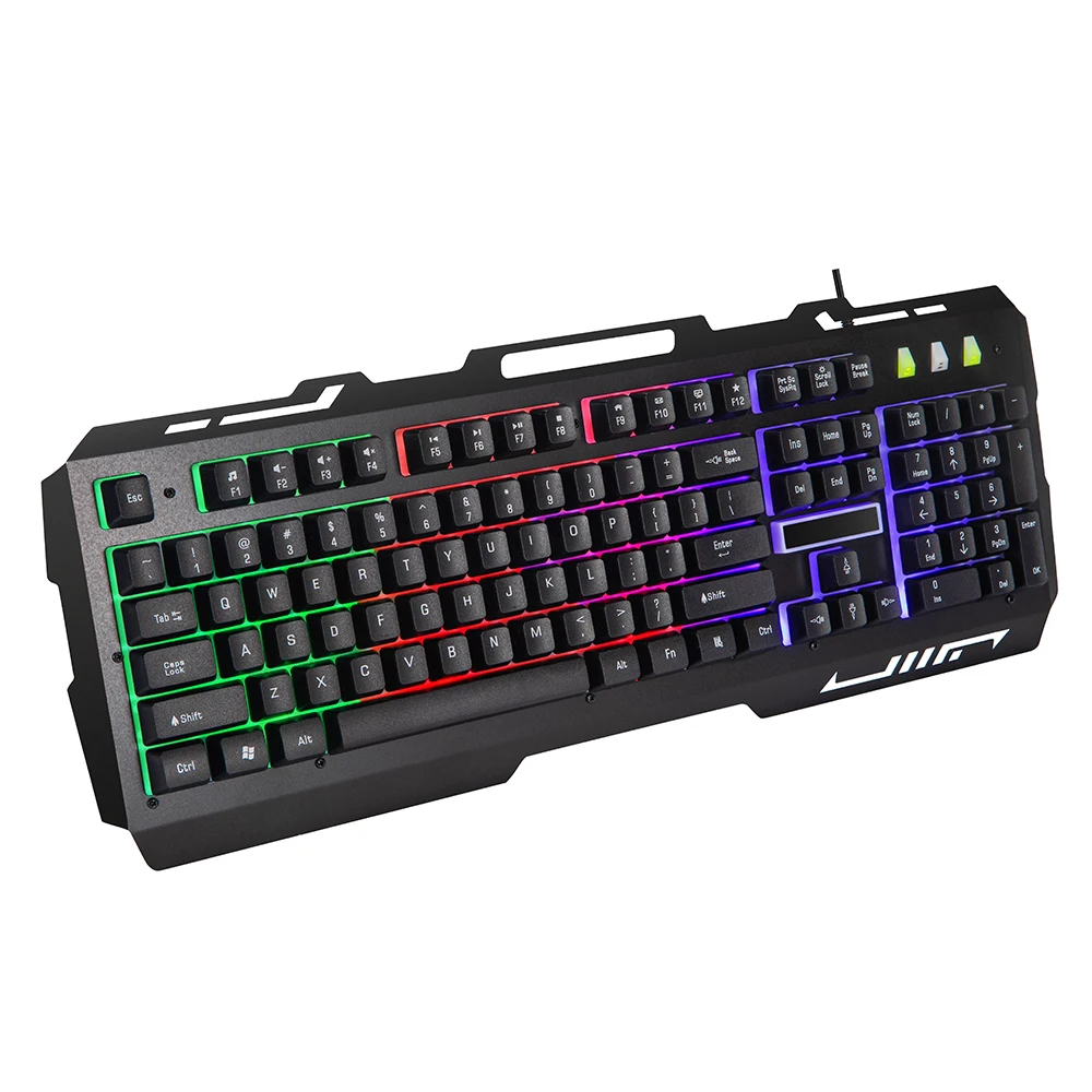 Iron plate cover gaming clavier rainbow light suspension keycap keyboard card slot for mobile phone