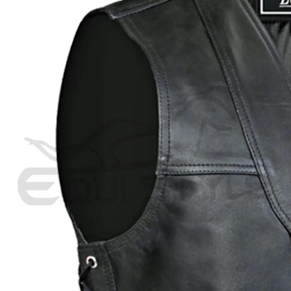 Motorcycle Vest Customized Design Real Cowhide Leather Vest Super Fitted XL Size Personalize Wholesale Multi pocket Moto Vest