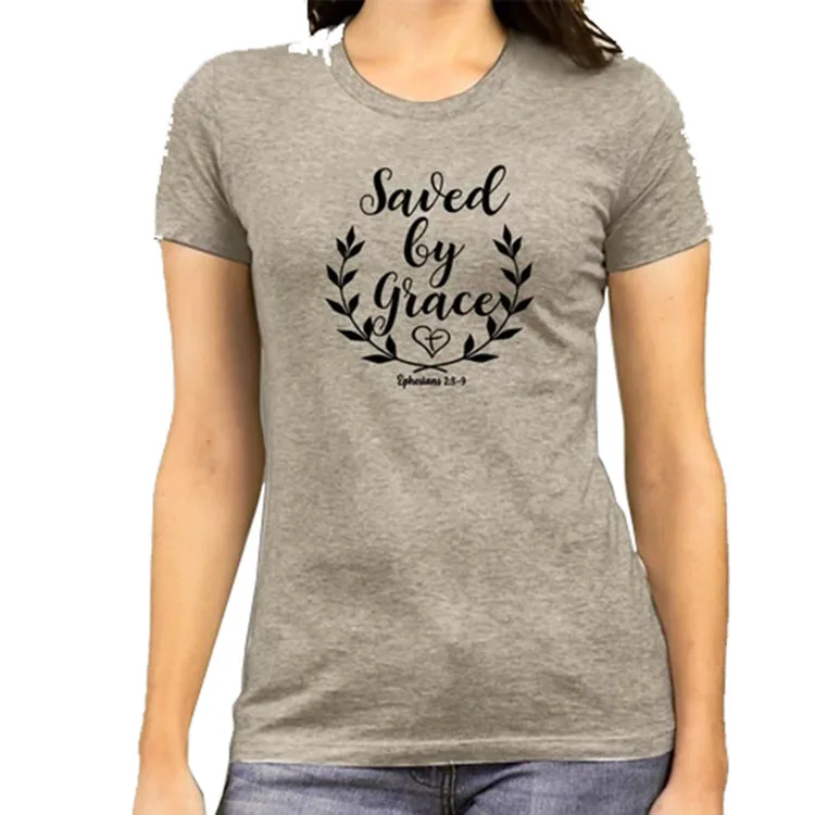 Wholesale Cheap Women Screen Printing Christian T Shirt Ladies Jesus Designs Tshirts