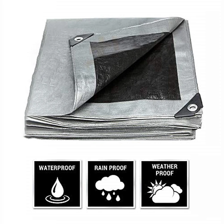 Custom Super Heavy Duty Brown Poly Tarp Cover Thick PE Waterproof UV Resistant Tarpaulin with Grommets