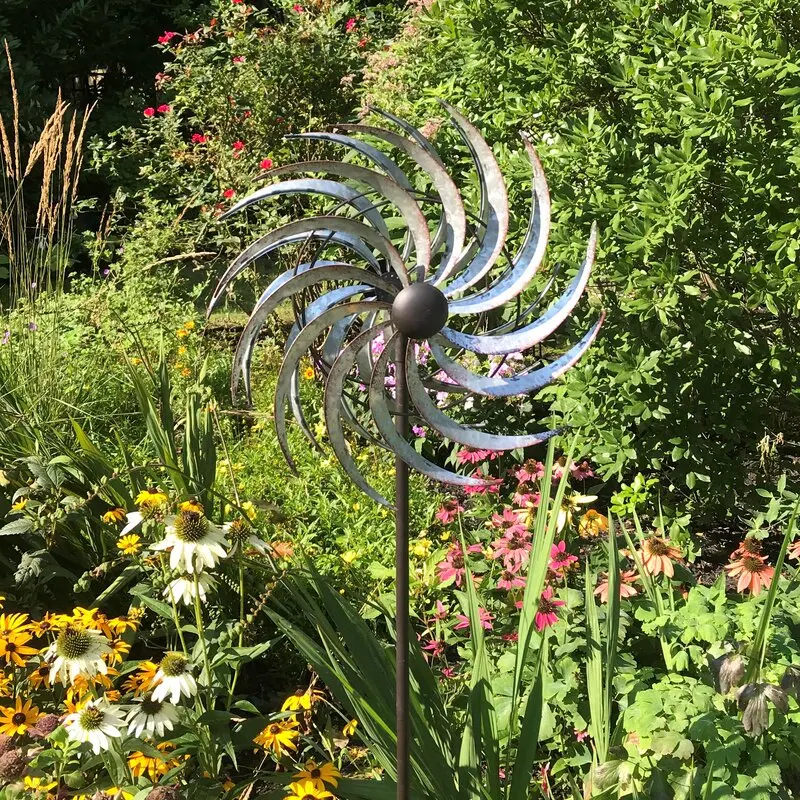 garden metal wind hand made spinners from india