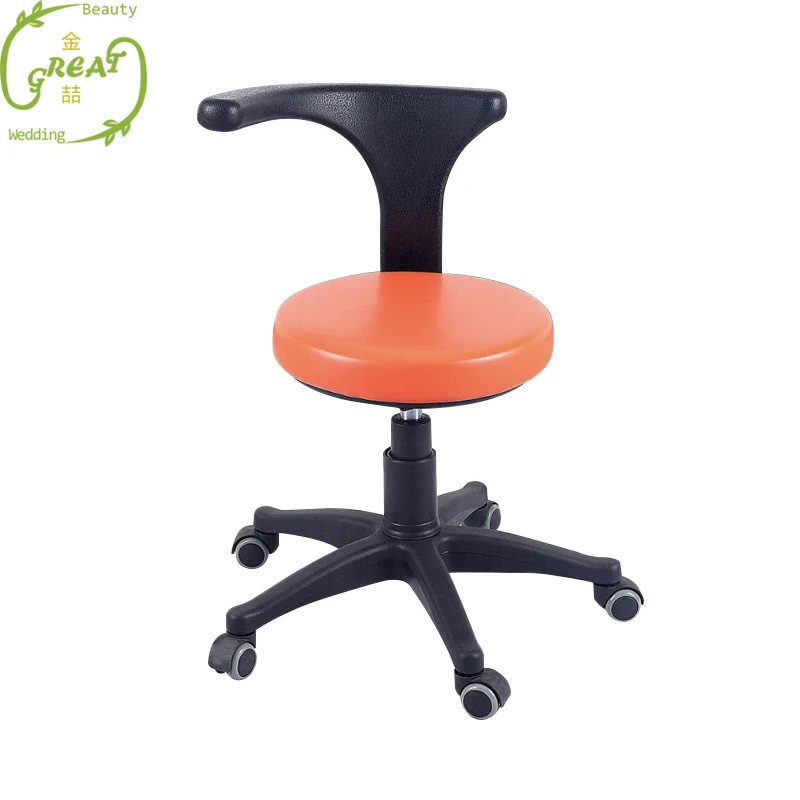 Salon Rolling Barber Stool With Adjustable Height And 360 Degree Rotation Casters Swivel Stool