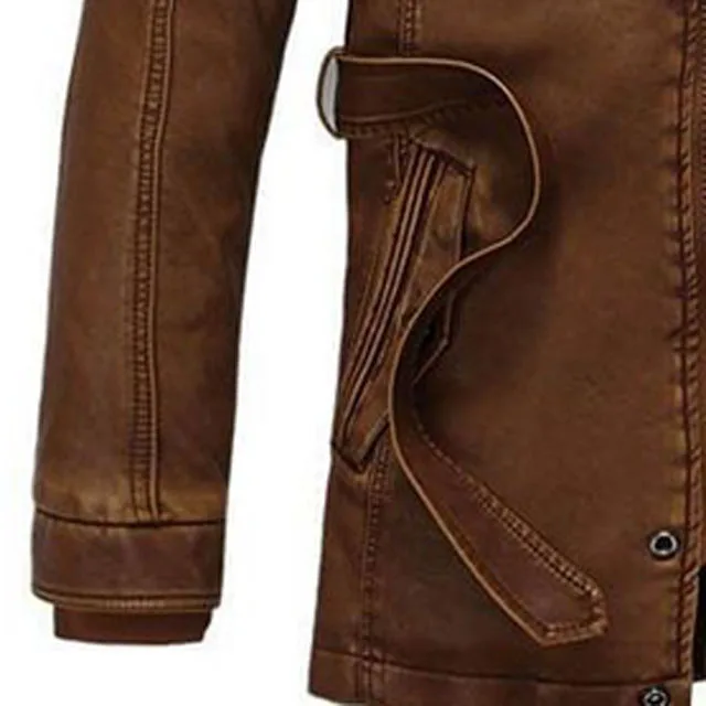 Winter Warm Long Sleeve High Quality Custom Skin Men Leather Jacket New Fashion Casual Autumn Outfits Biker Pocket Design PU