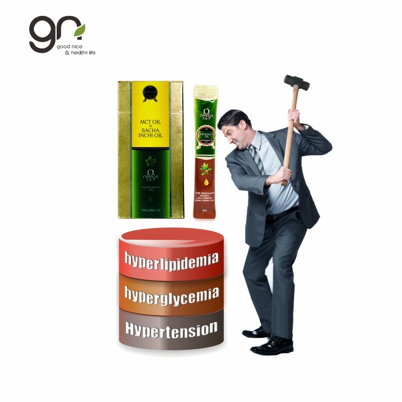 
MCT oil x sacha inchi oil in foil package rich in omega 3 6 9 nutritional supplement make you great again 