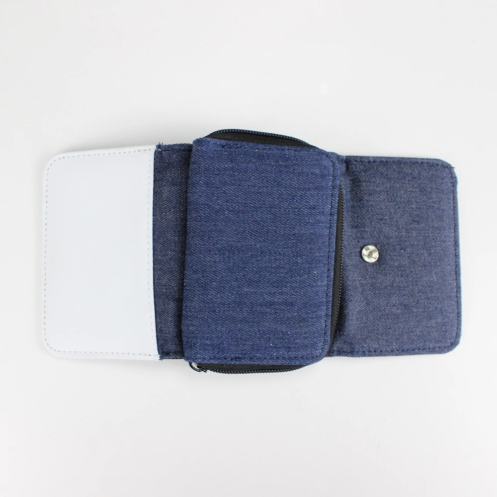 Hot Sale Canvas Teenager Personality Coin Purse Sublimation Blank Denim Zipper Wallet