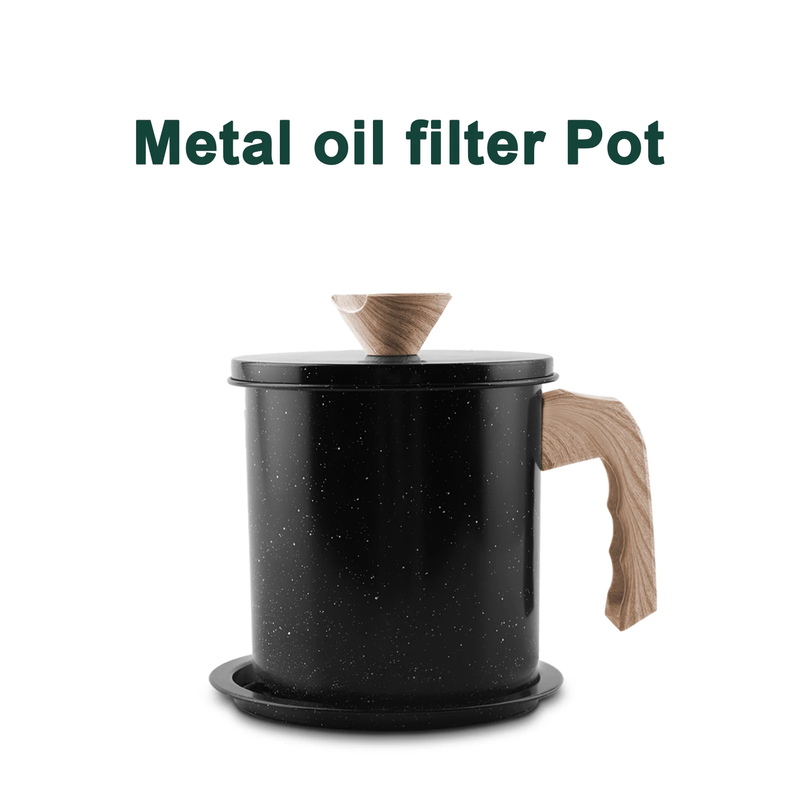 Bacon Grease Container Thick Iron Oil Filter Pot Rust-Proof Oil Storage Container For Kitchen (1.4L/1.7L) Grease Can