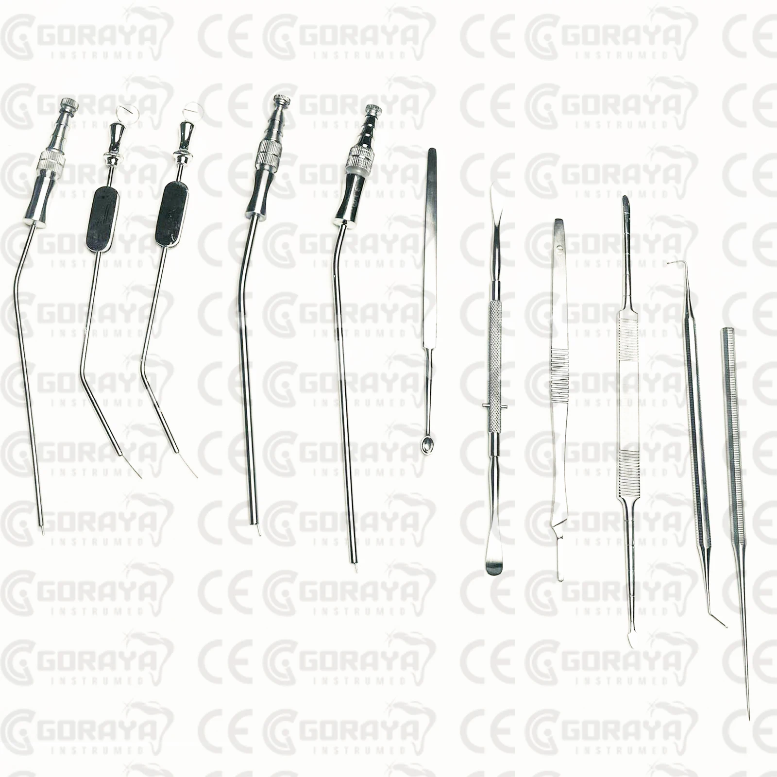 HOT SALE GORAYA GERMAN Frazier Suction & Curved Suction Tubes Scalpel Sickle Antrum ball Ent Instrument CE ISO APPROVED