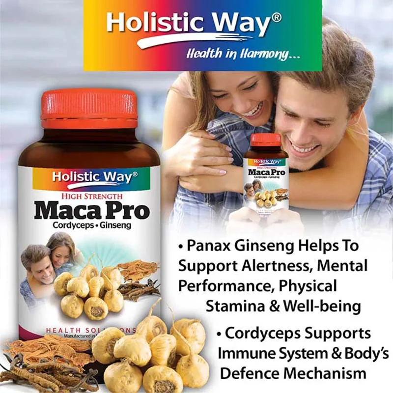 Improve Immune System Anti-Fatigue Maca Pro With 60 Vegetarian Capsules Holistic Way Health Care Product