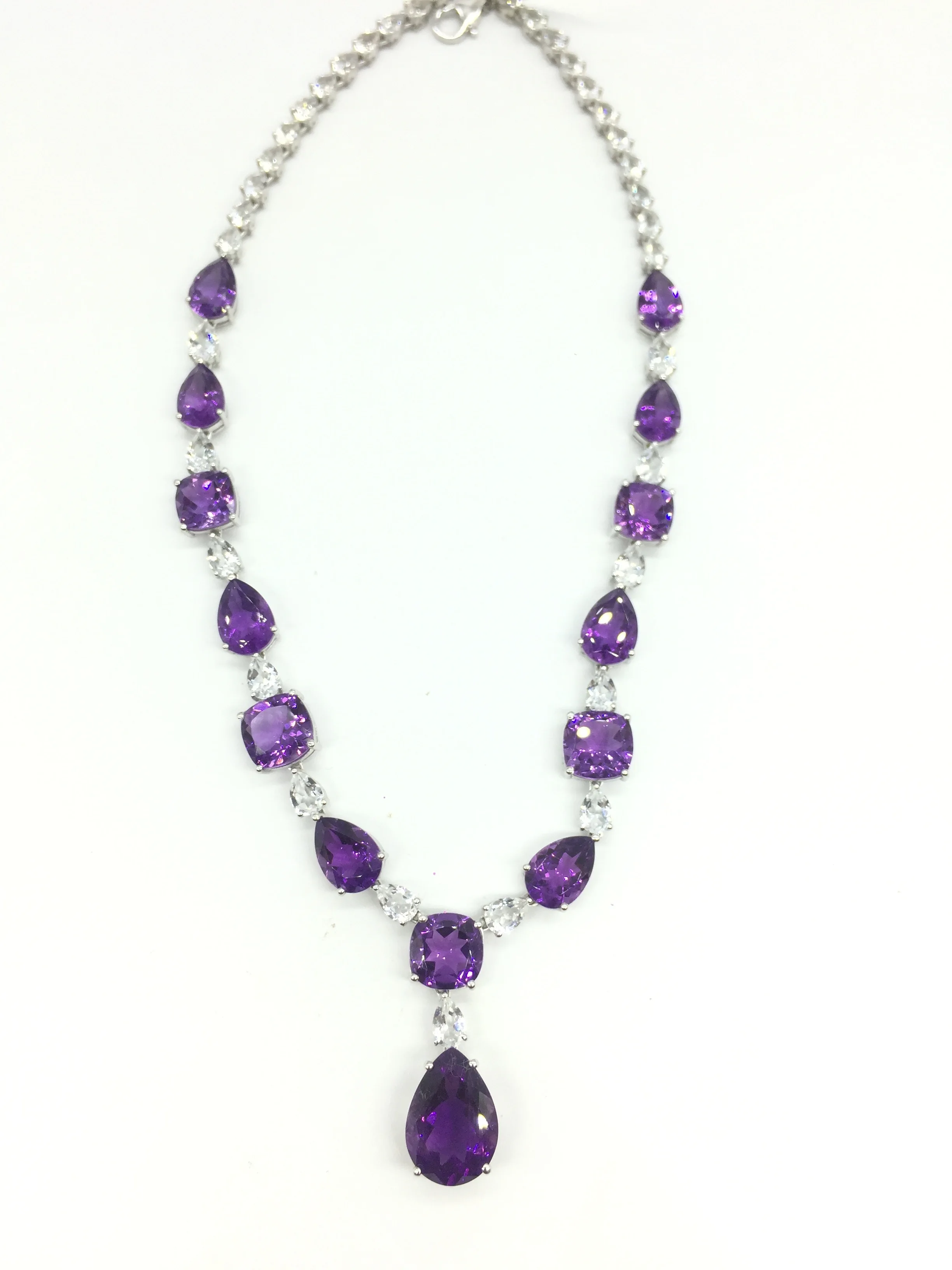 Кулон из натурального фиолетового аметиста на заказ ювелирные изделия в виде Луны ожерелье ручной работы от местных индийских ремесленников