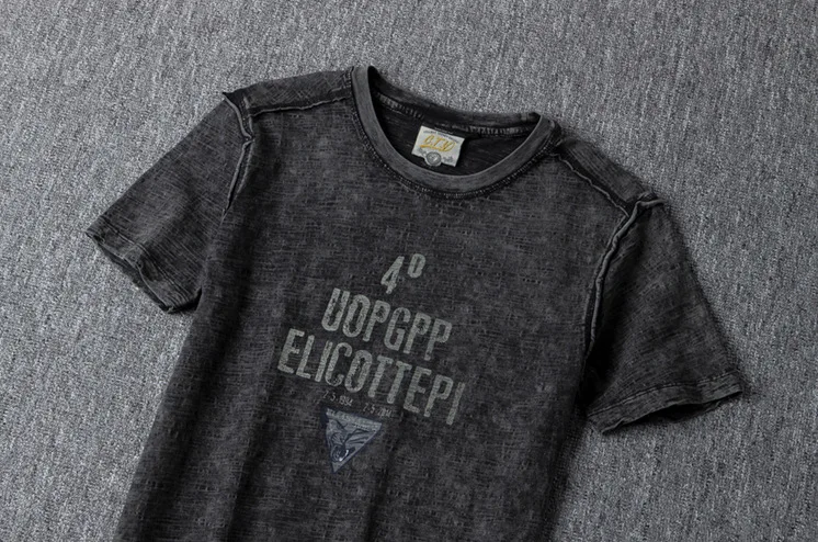 
200GSM Custom Vintage Men Acid Wash T Shirt Enzyme Mineral Wash Tshirt 