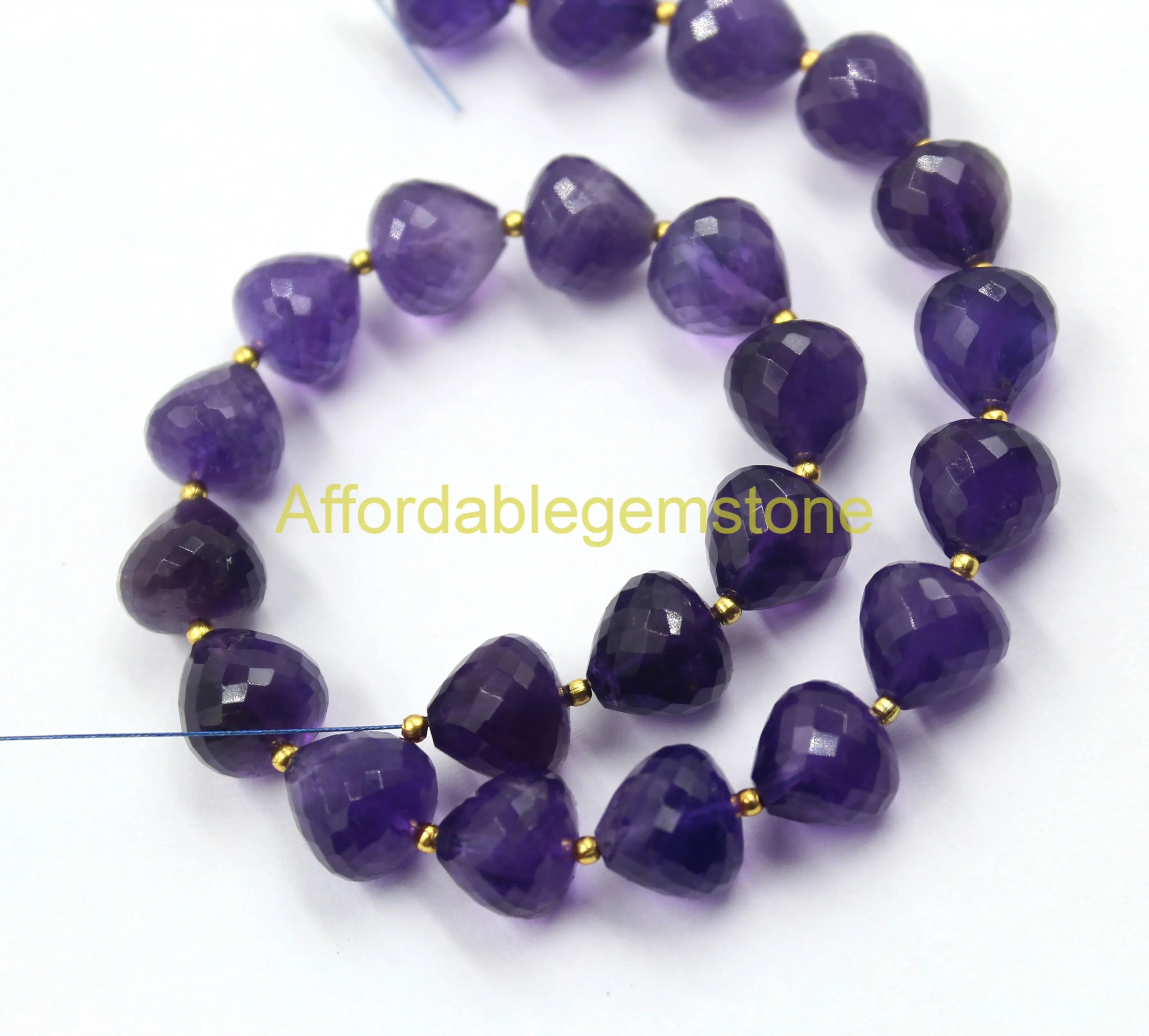 Натуральный аметистовый камень в форме капли граненые Аметистовые бусины Просверленный ручной работы для ювелирных изделий размером 8x10 мм