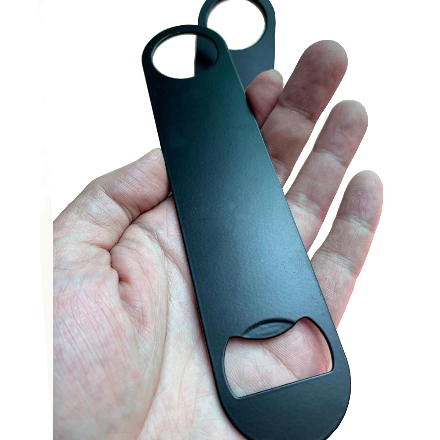 Магнитная открывалка для бутылок из нержавеющей стали с черным порошковым покрытием