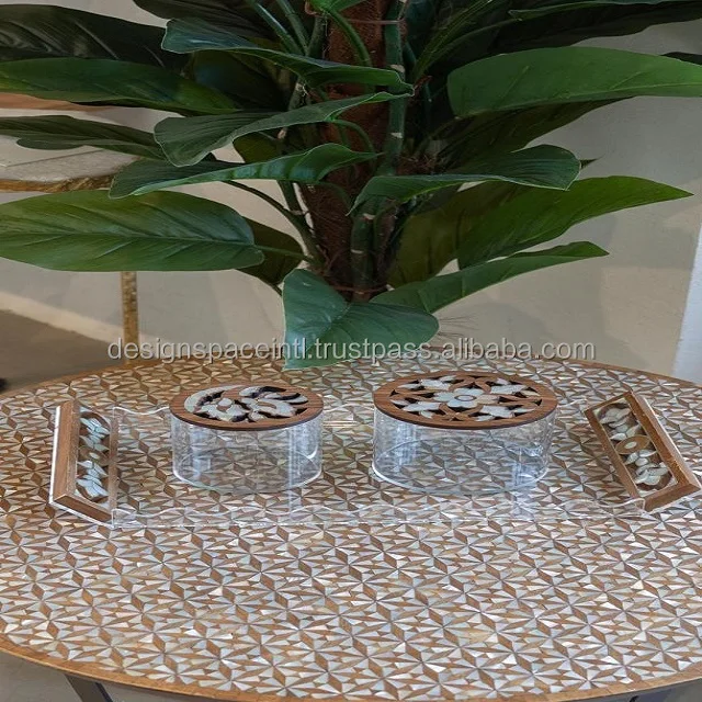 Designer Acrylic Box Mother of Pearl Inlay with Acrylic Tray at best rate