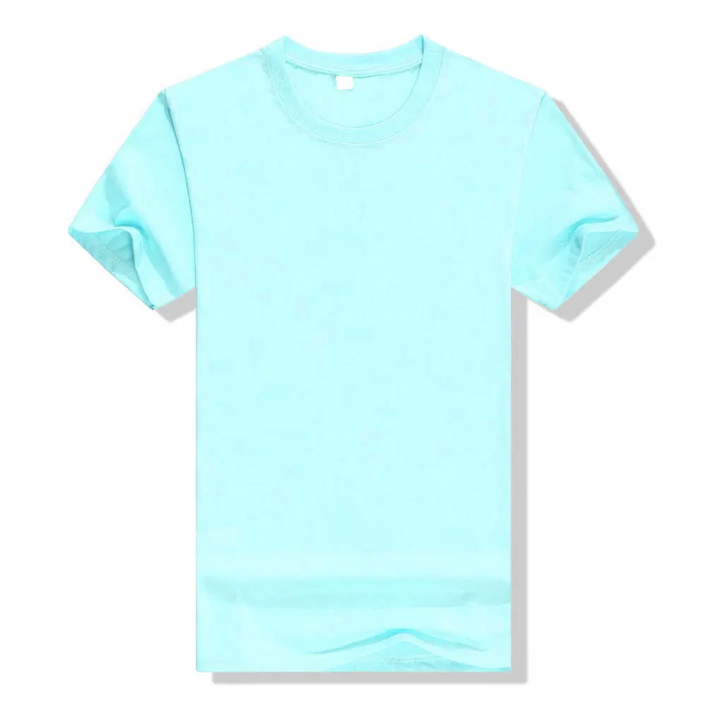  Мужская Однотонная футболка из 100% хлопка Повседневная летняя одежда с короткими рукавами