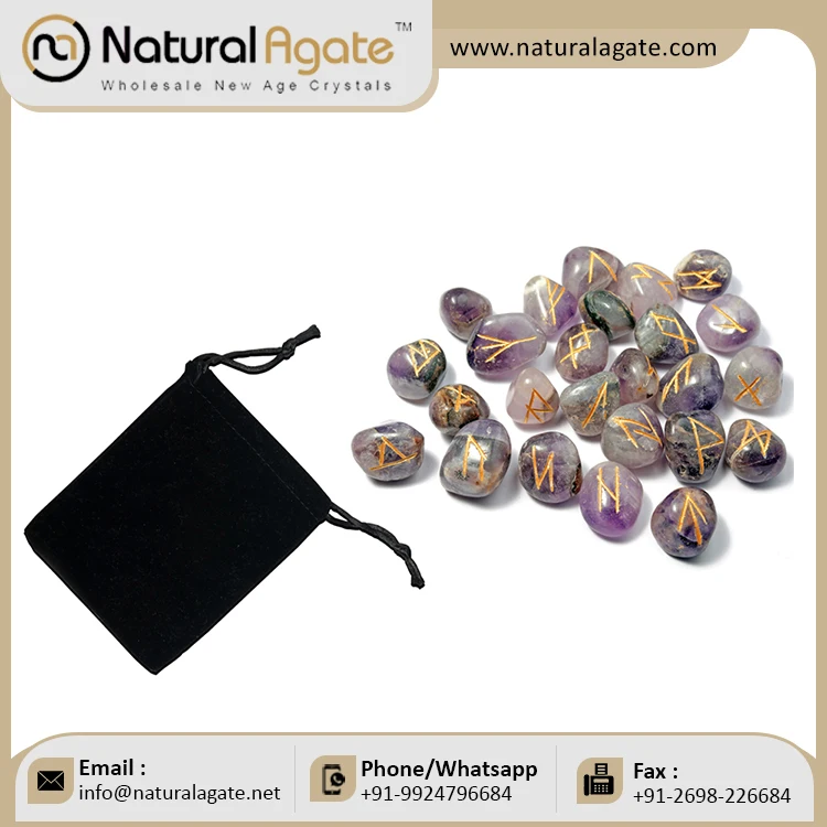 Руны наборы руны лечебный набор с карманом | Оптовая продажа кристаллов: гравированный камень драгоценный агат фэн-шуй любовь