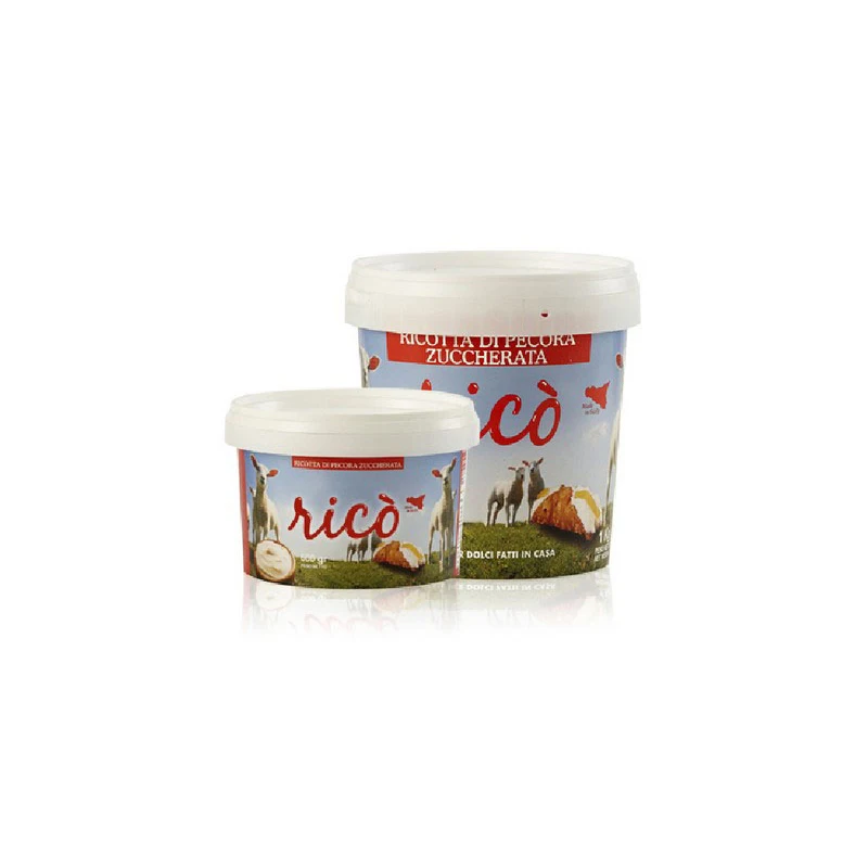 Top Quality Sweet Sheep Ricotta cheese cream frozen Made in Italy flavored 600gr Bucket for Export