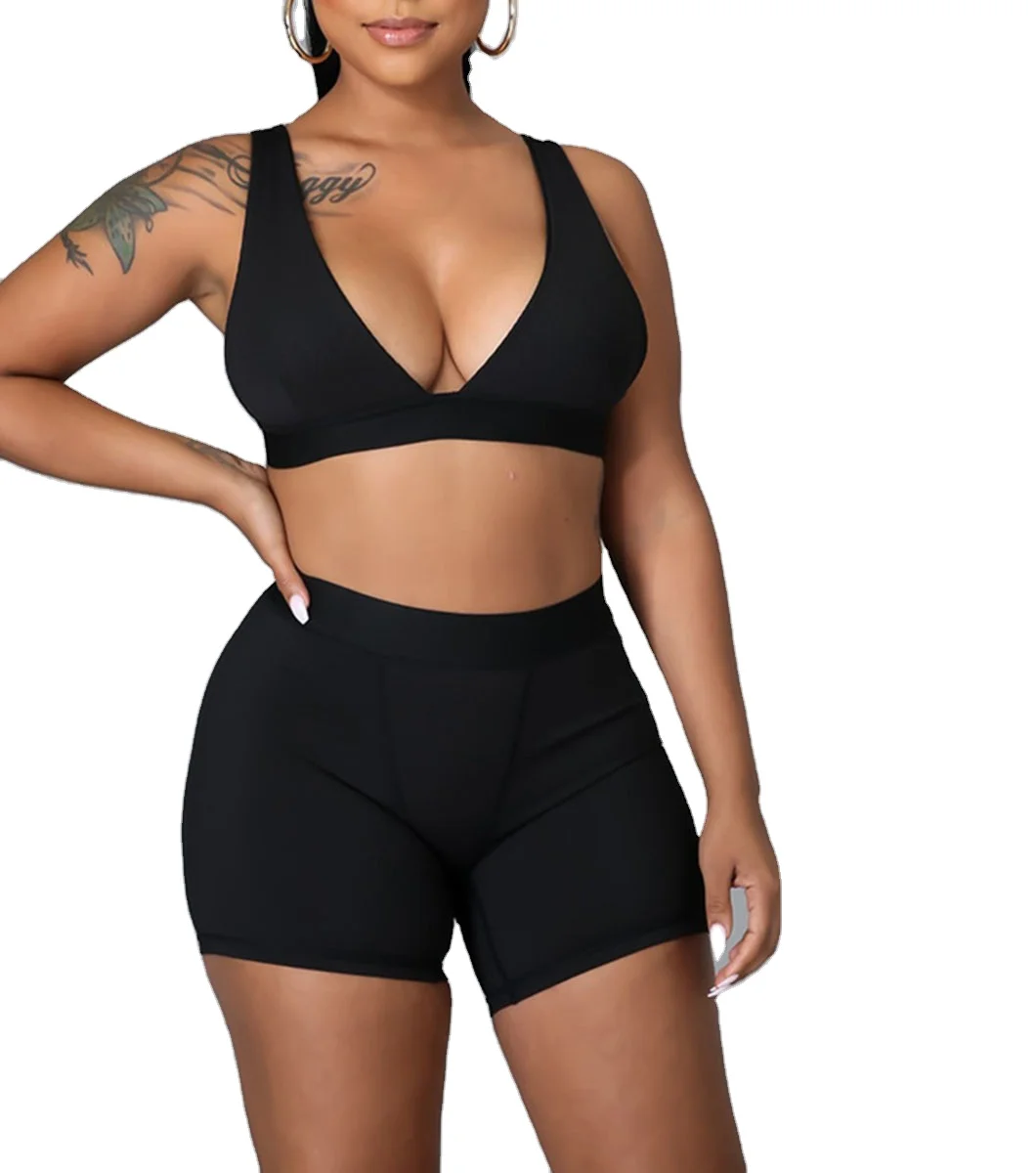 Cheap Price Summer Ladies Two Piece Sets Casual Outfit Women Clothing 2 Piece Women Braw And Shorts Sets