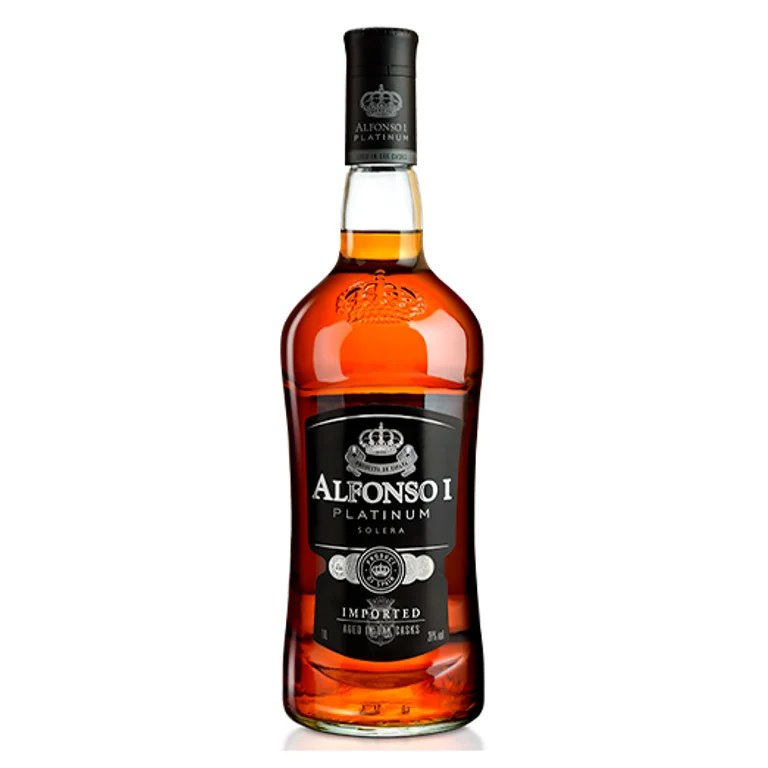 28% Alcohol Vol Fruits Ginger Honey Bottle Full Golden Colour Clear Bright Jerez American Oak Casks Alfonso I Platinum Brandy