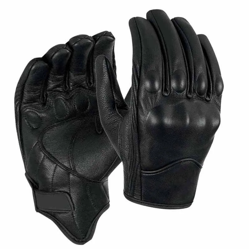 Real Genuine Leather Motorcycle Glove Men Full Finger Racing Gloves