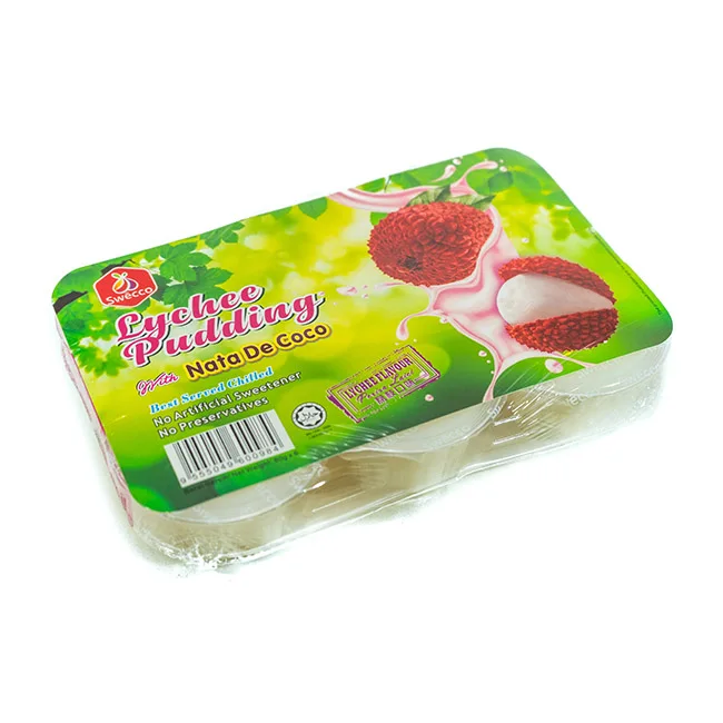 Готовый к употреблению пудинг со вкусом тропического фрукта личи и свежеочищенной [80 г x 6 чашек] поставляется в 4 различных ароматизаторах