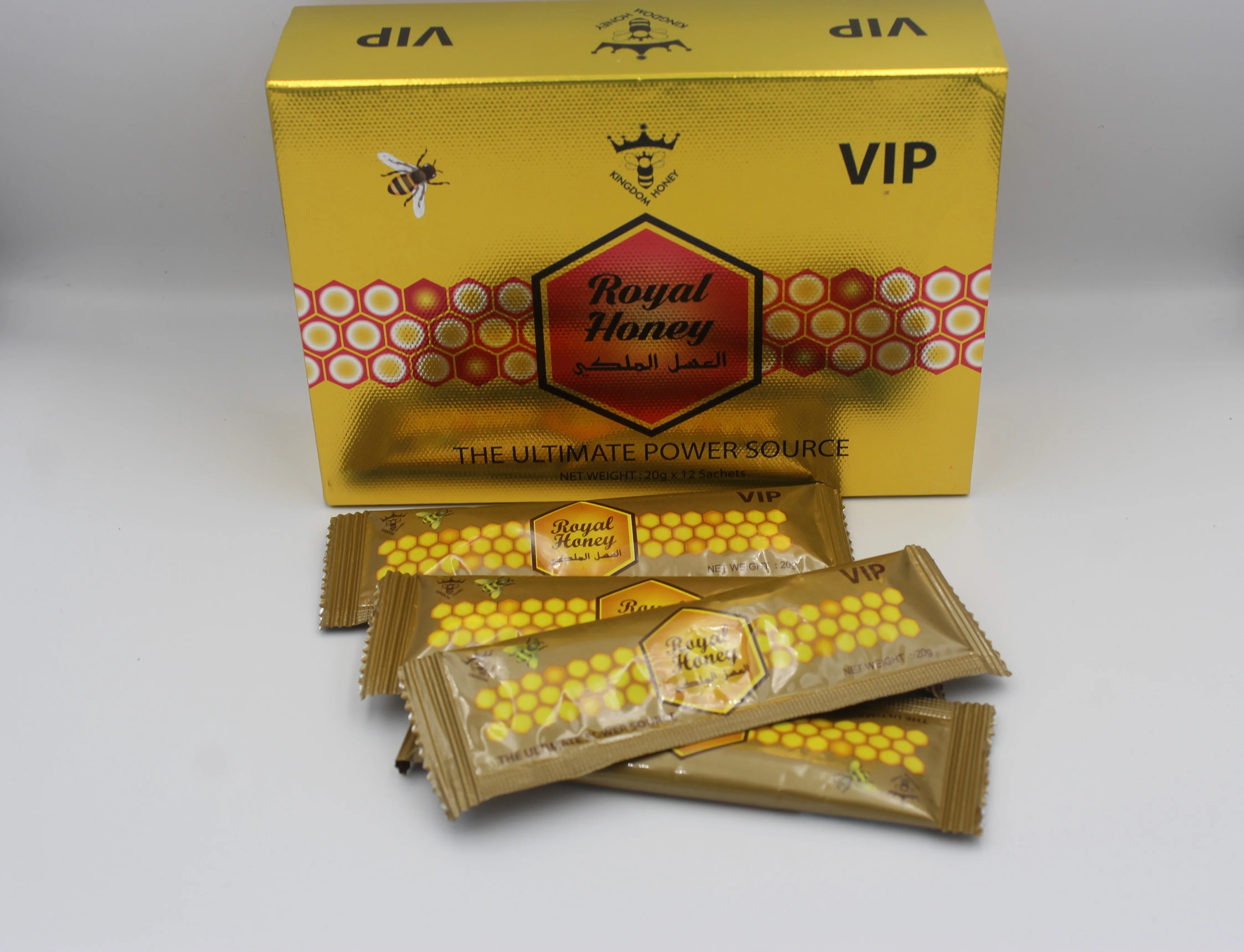 
Premium Quality Full Nutrition Rich In Vitamins VIP Royal Honey Sachet Mix With Water Easy to Drink 