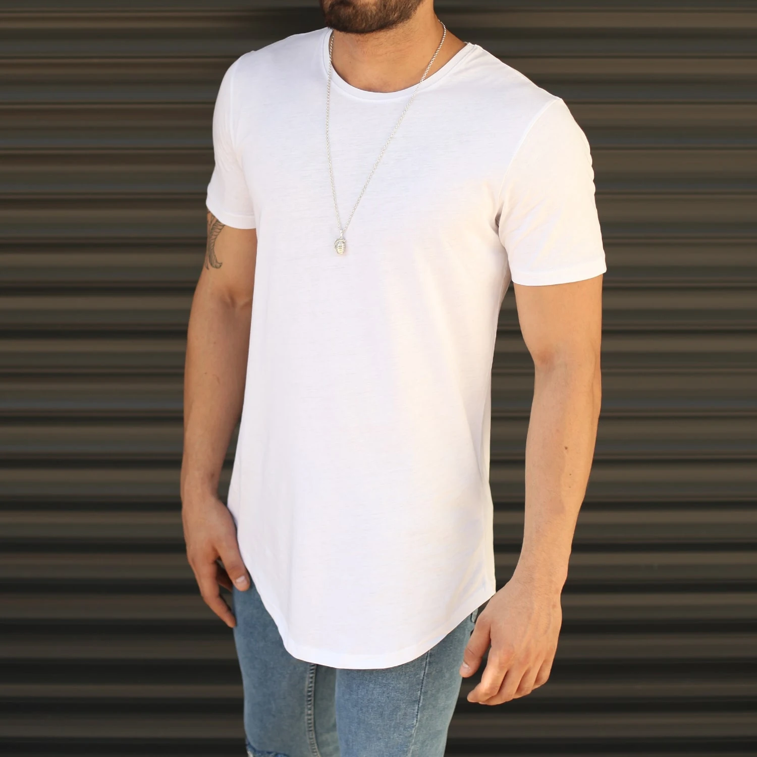 Oversize Longline Roundneck White T-Shirt Casual 100% Cotton Mens Apparel New Style High Quality with Wholesale Offer Trend 2023