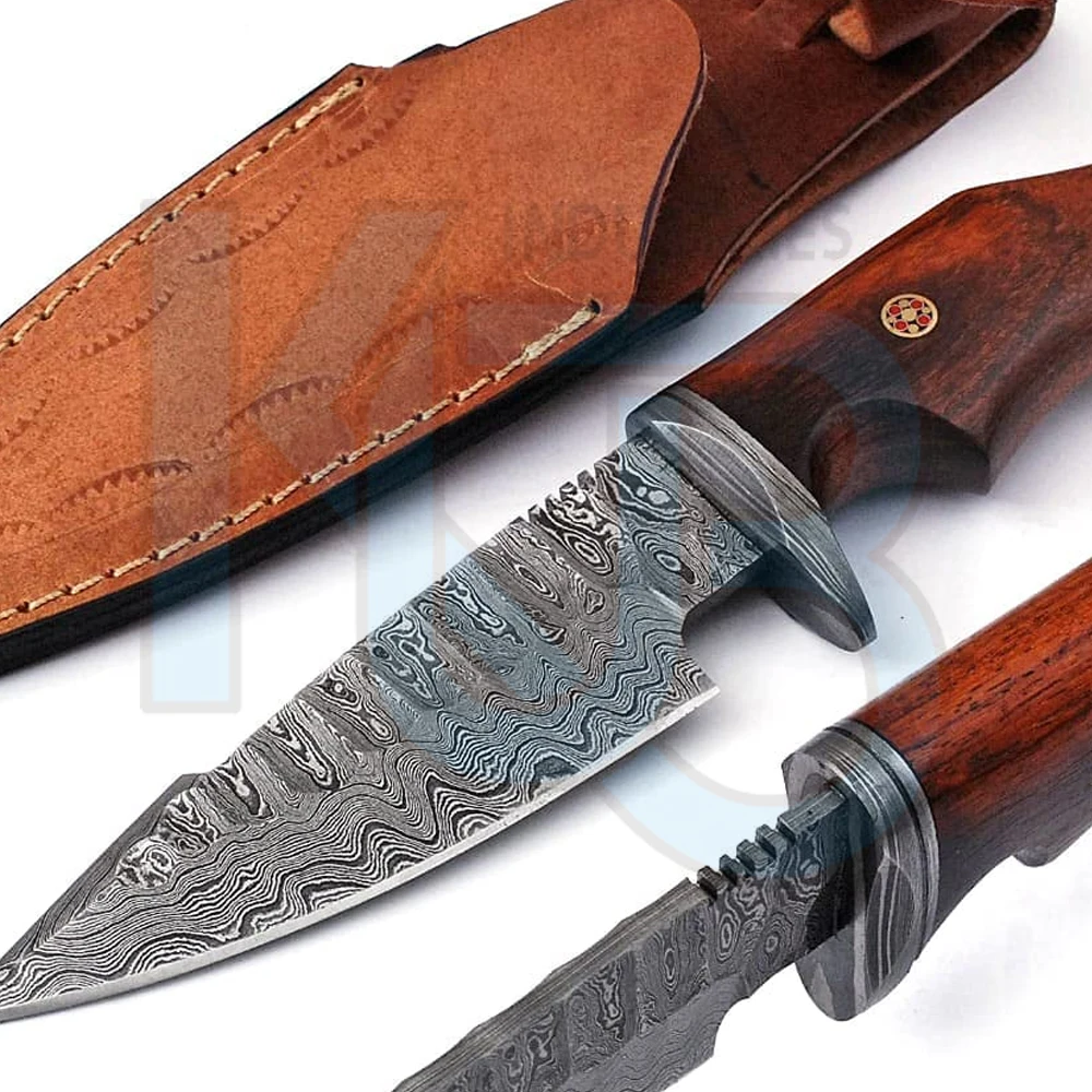 Handmade Damascus Knife Hunting Knife with Sheath Damascus Steel for Hunting Skinning - 10 Inch Multi Functional Knife OEM PK