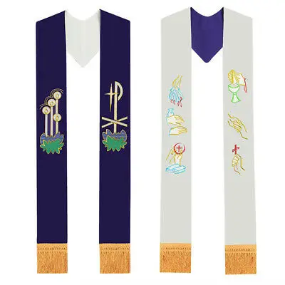Premium Quality Priest Stoles Customized Embroidery Style Church Priest Stoles Custom Design Available