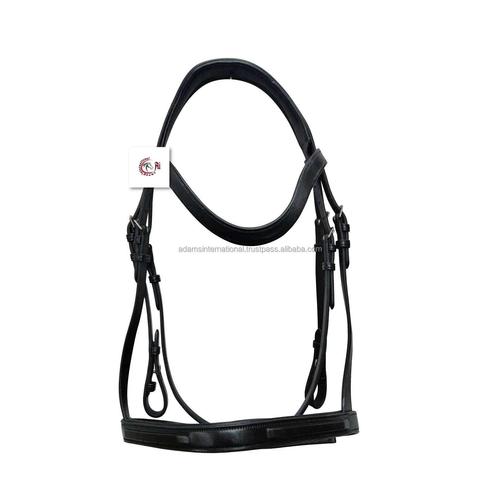 Лошади квадраты подняли NOSEBAND уздечка в изделие из кожи наивысшего качества с Мягкий головной убор и застежкой нержавеющей стали