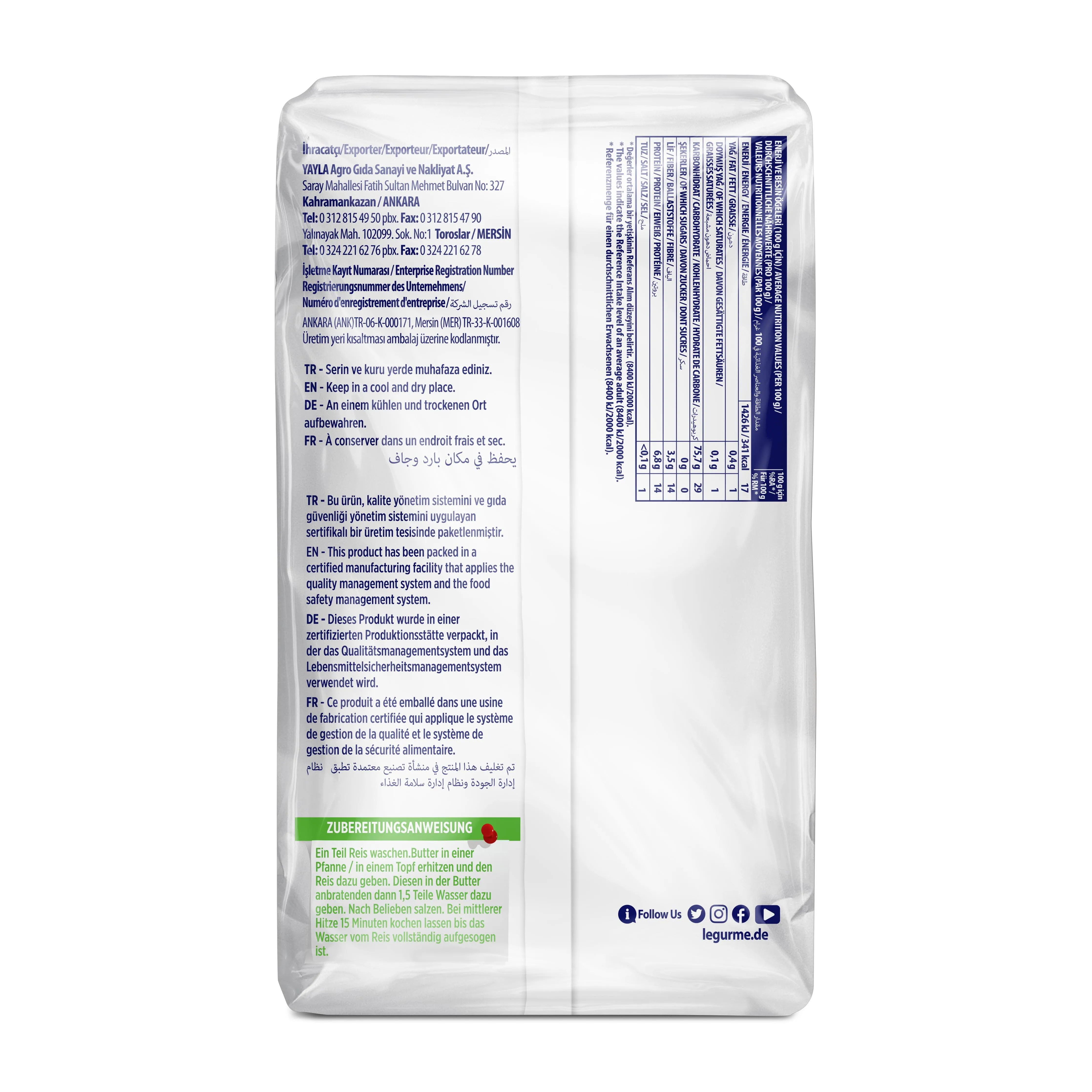 Legurme High Quality Best Price 0.5 Osmancik Rice | Shelf Life 24 months Dry Product Custom Packaging Made in