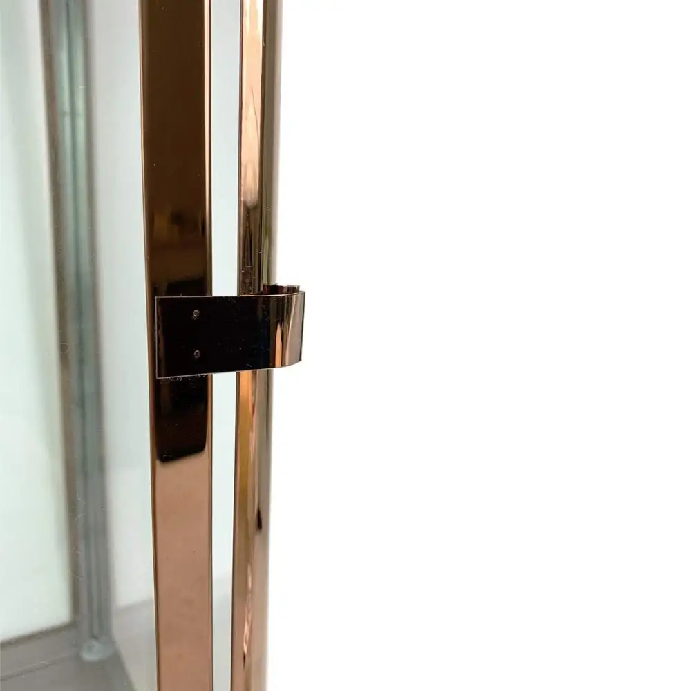 Set of 3 Garden Lanterns Stainless Steel Rose Gold / Copper Colour Lantern Set Height 22/32/46 cm Elegant Design