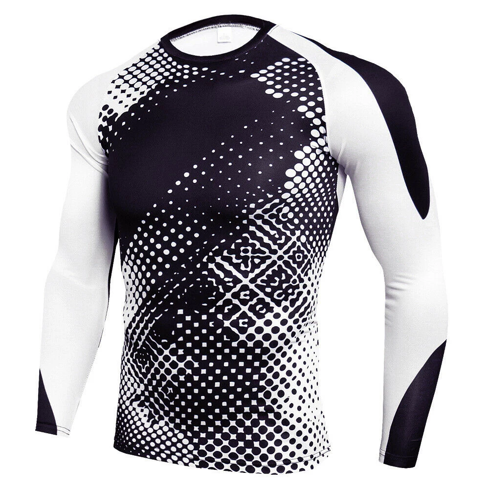Compression Polyester Spandex Rash Guards Sublimation Customer MMA Long Sleeve Rash Guard