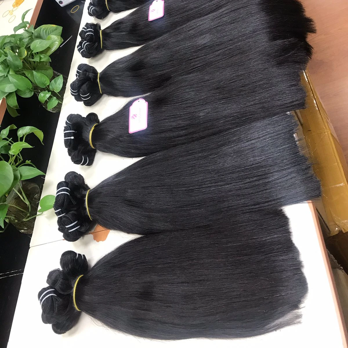 Weft Bone Straight Hair Bundles Human Hair Extension to make premium jazzy hair extensions