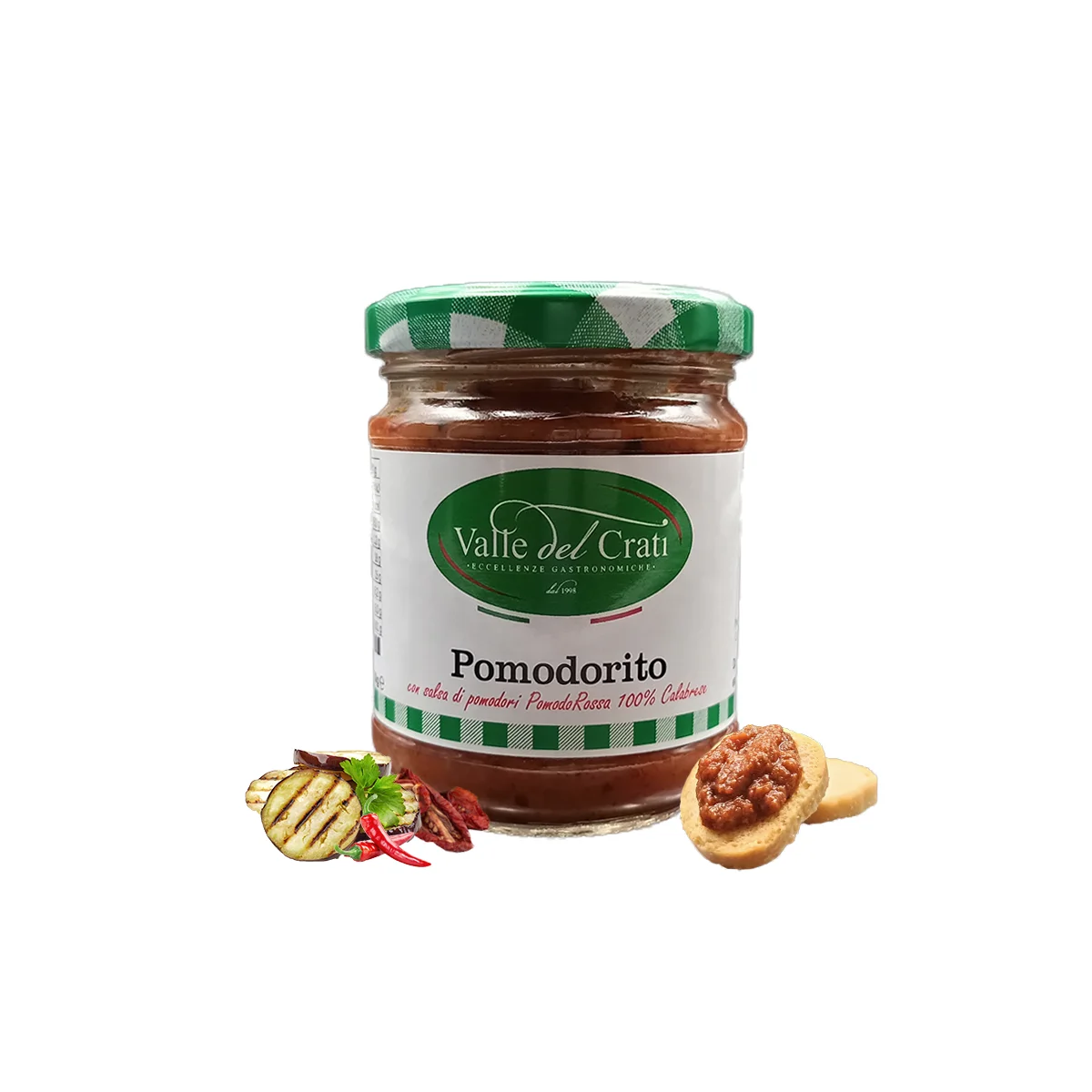 Pomodorito Cream | Spreadable cream with eggplant tomato sauce and spices in olive oil | 180 gr