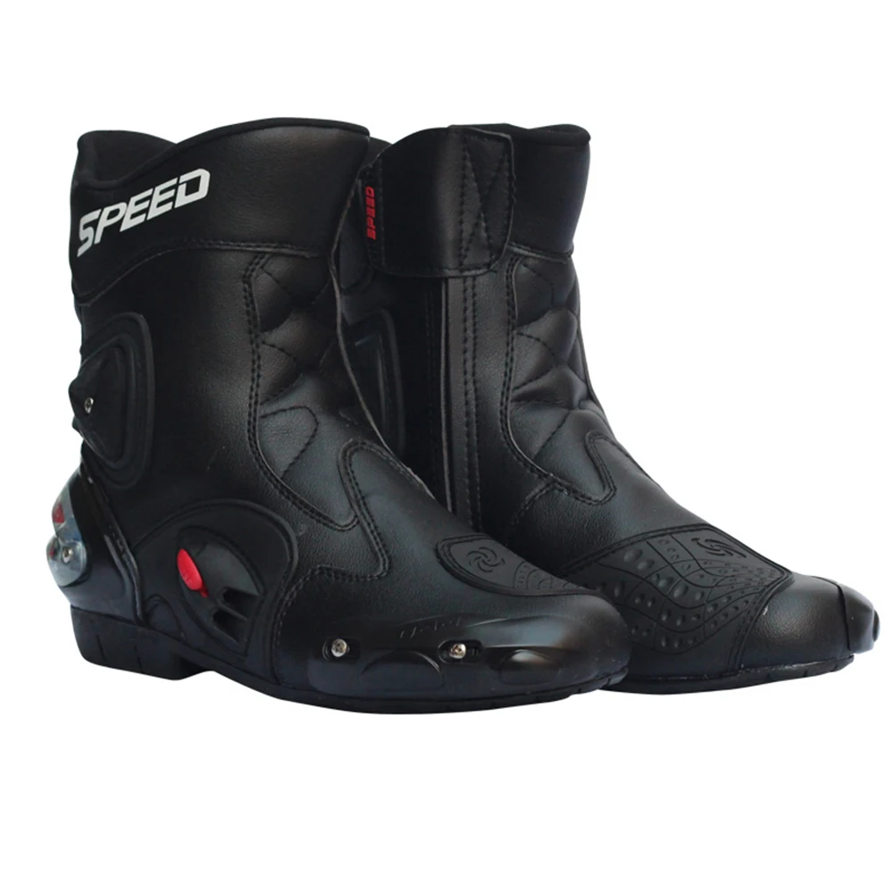 Professional Motorbike Racer Shoes in Black color Long Shoes For Bike Rider Foot Protection Shoes For Adults