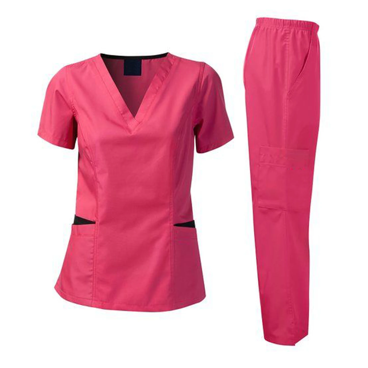 Custom Wholesale Cheap Price Soft Breathable Polyester Cotton Twill Nurses Scrubs OEM Logo Hospital Scrubs Uniform