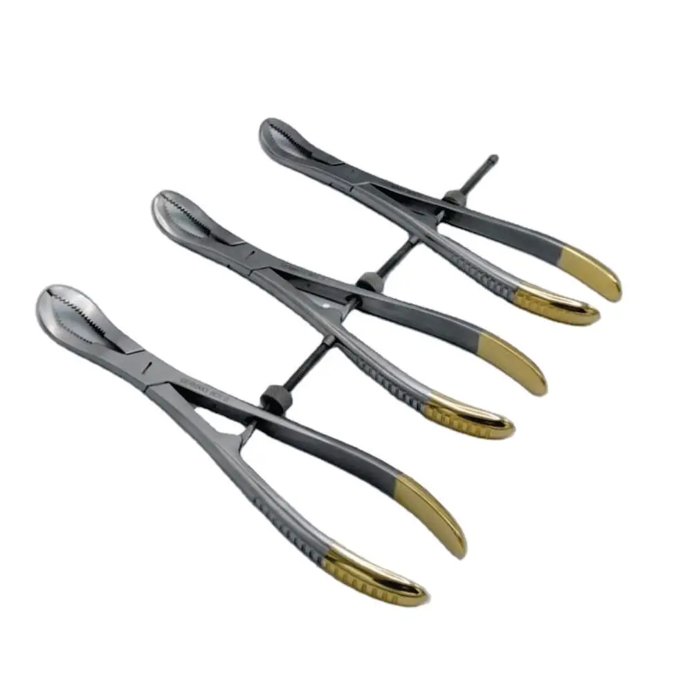 Bone holding forceps Stainless steel with gold handle available in different sizes by SKIN PIERCING TOOLS