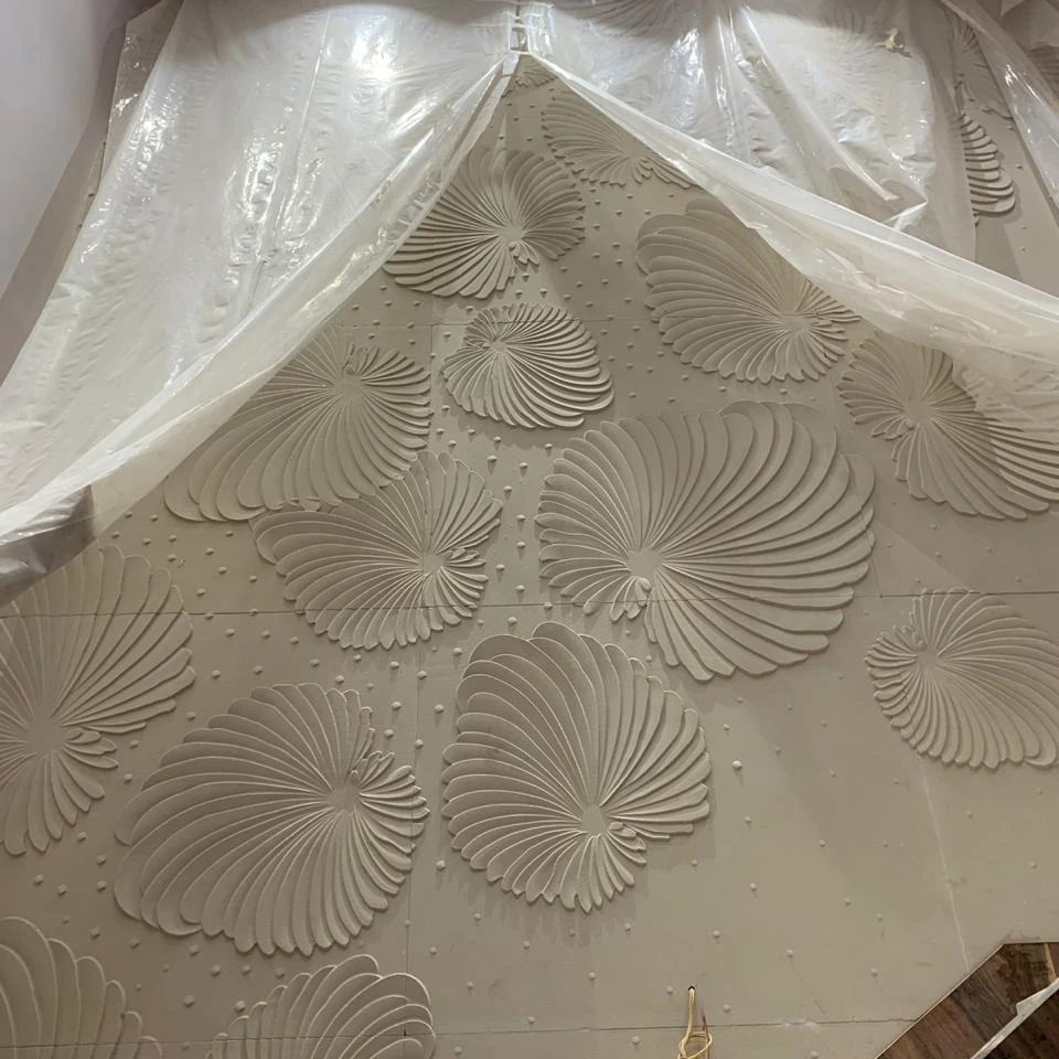 Carved marble wall panel