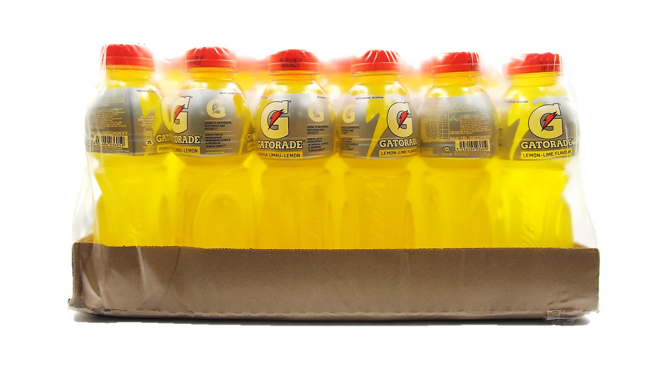 24 бутылки в упаковке карбонированная вода желтого цвета бутылка Gatorade питьевой лимонный лайм для повторного увлажнения пополнения заправка