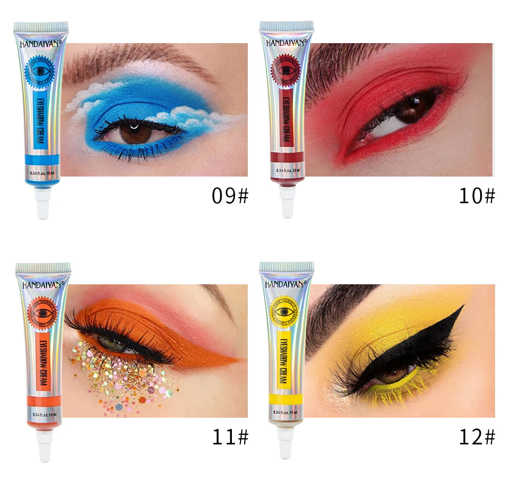VMAE HANDAIYAN High Quality Eye Shadow 12 Colors Waterproof Private Label Long Lasting Glitter Custom Liquid Eyeshadow