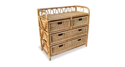 Rattan Natural Storage With 2 Big + 2 small Drawers