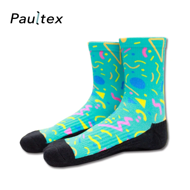 Fashion OEM Logo Seamless 360 Sublimated Photo Print Socks