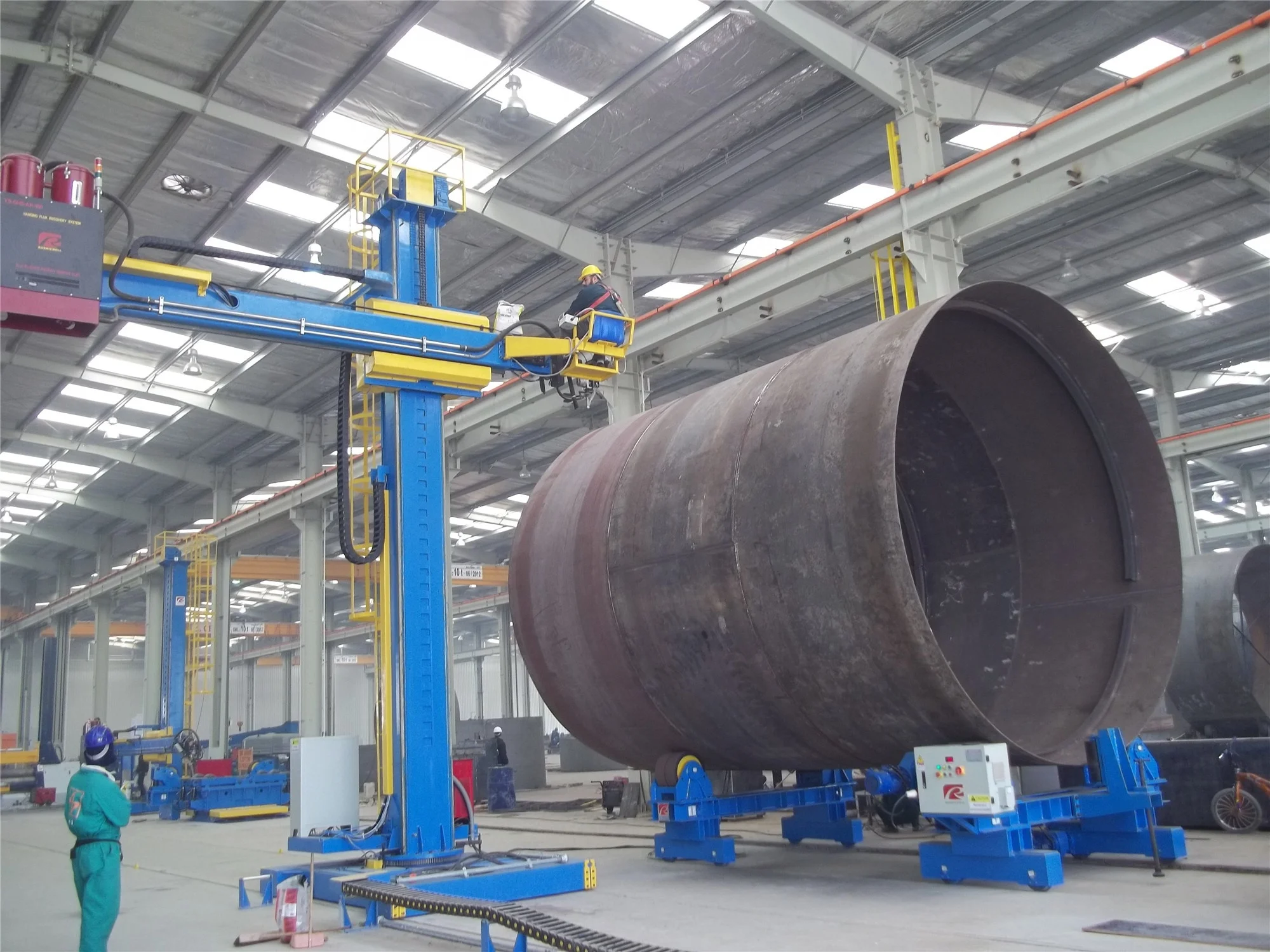 Motorized Traveling Anti Drift Welding Rotator WWL 80T Tank Turning Rolls With PU Wheel