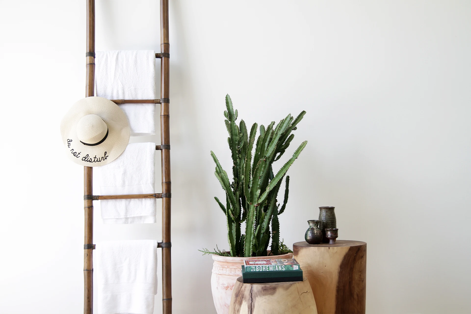 Ladder Towel Ladder Bamboo Rack For Decoration Bamboo Holding Ladder