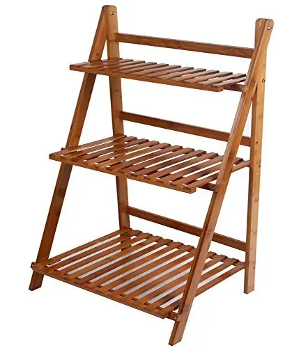 3-tier Acacia wooden plant racks High quality Vietnamese acacia wood gate easy to assemble environmentally friendly