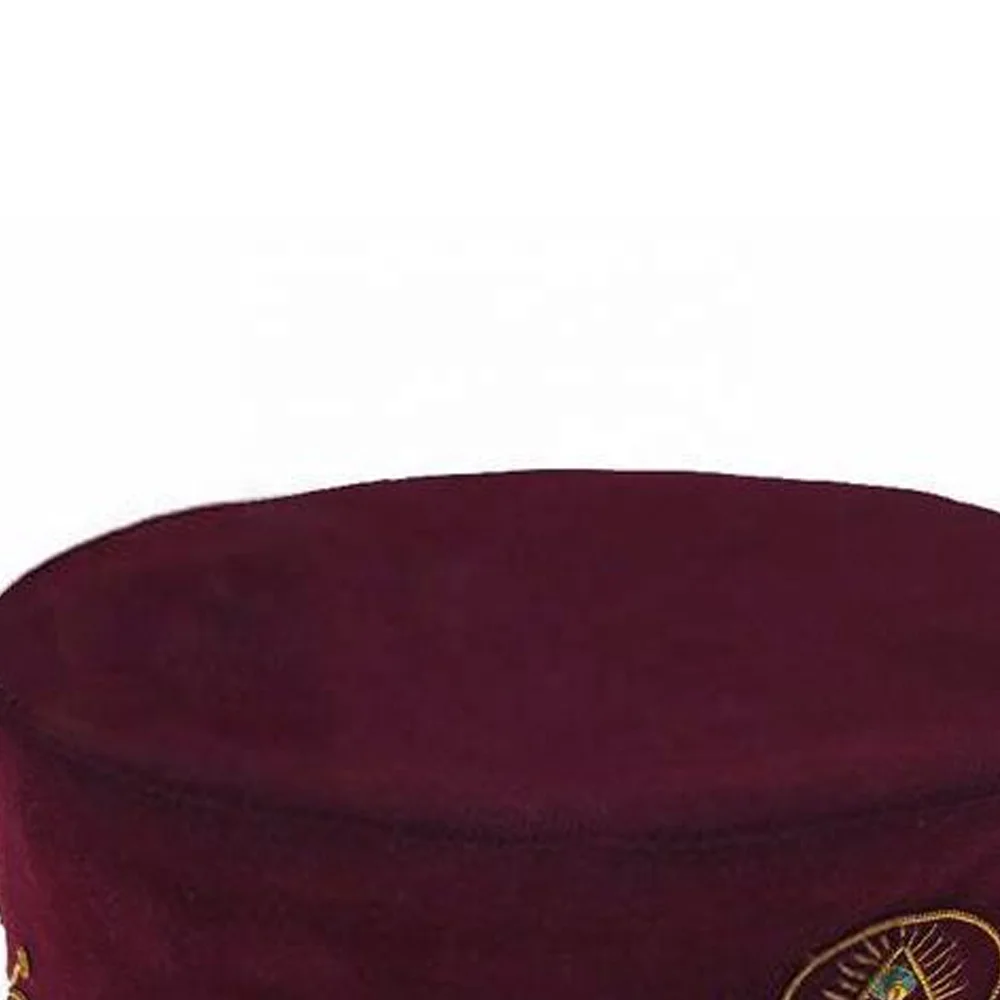 Masonic Hat 95th Degree Scottish Rite Hand Embroidered with Maroon velvet plastic piece inside of the hat with best quality