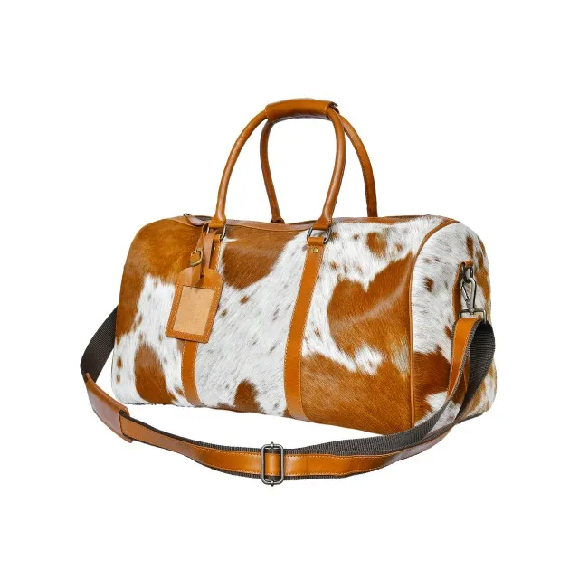 
Best Quality Luxury Real Genuine Hair On Hide Leather Fashion Duffle Travel Bag Exclusive Premium Classy Leather Unisex Leisure 