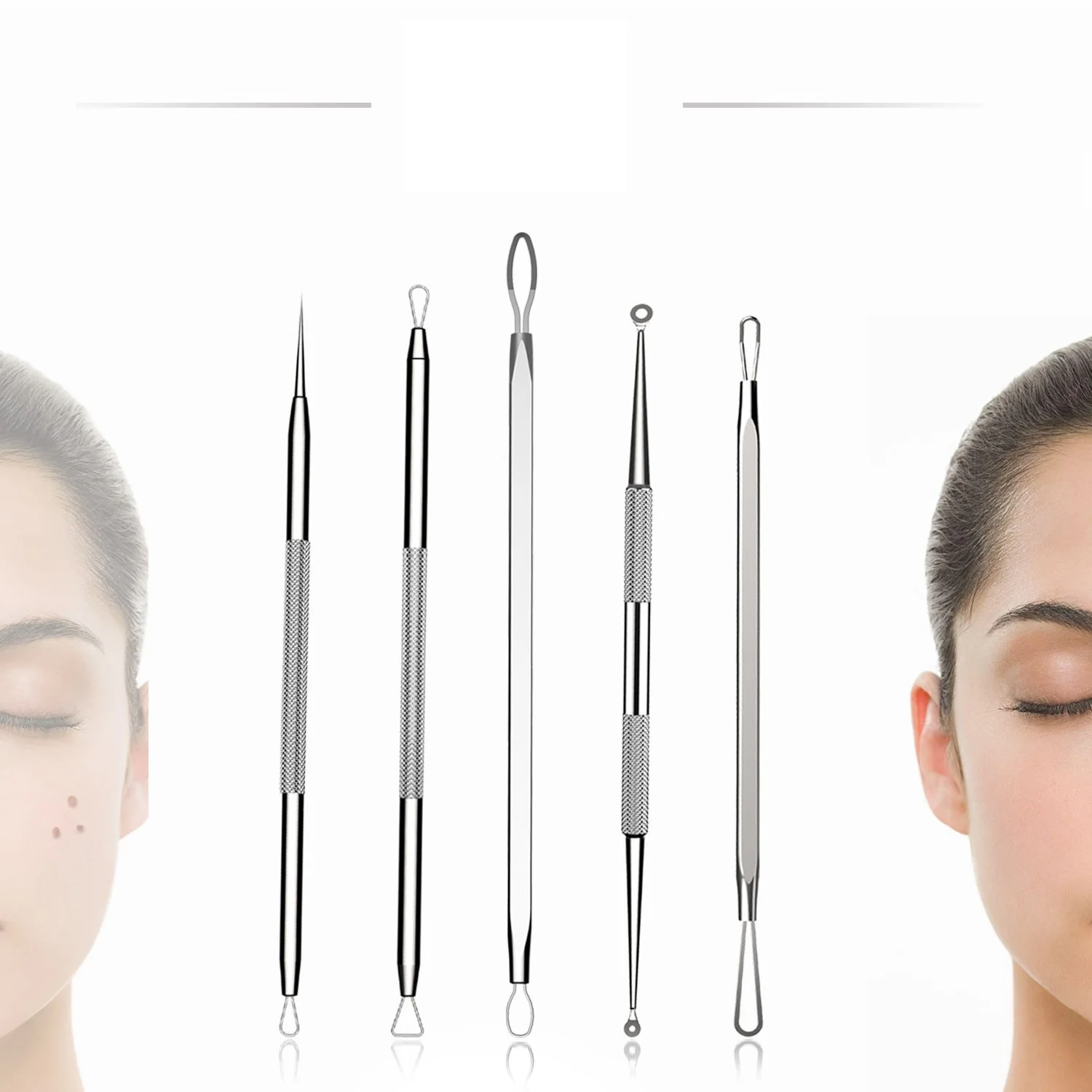 Blackhead Remover Pimple Popper Tool Kit manicure & pedicure Blackhead Extractor Tool for Nose Face Blemish Whitehead Extraction