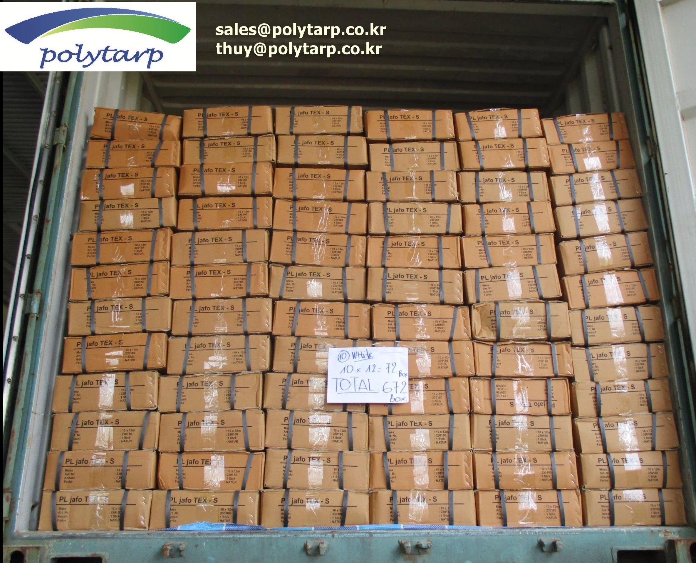 PE Tarpaulin made in Vietnam - Ready made tarp - Box packing - Korean technology