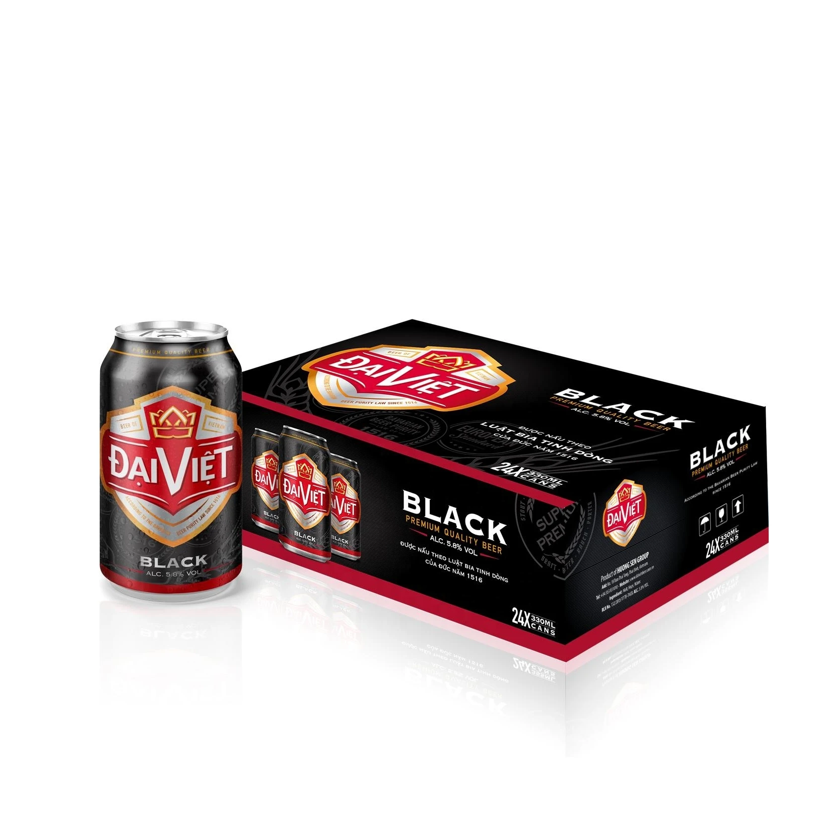 Вьетнамское черное пиво Dai алюминиевая банка 330 мл обслуживание OEM спиртовые напитки вьетнамское высокое качество оптовая продажа
